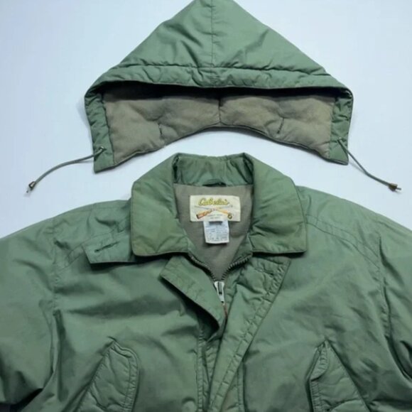Cabela's Goose Down Field Jacket Mens Medium Fleece Lined Removable Hood READ - Picture 11 of 16